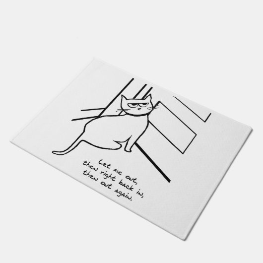 Lass das Cat Out - Funny Cat Geschenk für Katzen L Fußmatte (Schrägansicht)