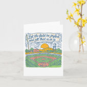 Lass das Feld sei fröhlich Funny Baseball Game Day Karte (Gelbe Blume)