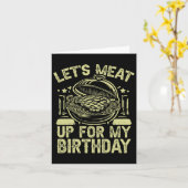 Lass das Fleisch für mein Grillen-Party am Geburts Karte (Gelbe Blume)