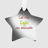 LASS DAS LICHT SO SCHINETH-STERN-Zierwerk Ornament (Rückseite)