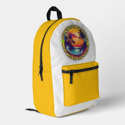 Lass das Meer Set Ihr Soul kostenlos Bedruckter Rucksack (Rückseitige Ecke links)