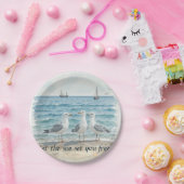 Lass das Meer Set Sie kostenlos - Strand und Meerw Pappteller (Party)