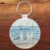 Lass das Meer Set Sie kostenlos - Strand und Meerw Schlüsselanhänger (Rückseite)