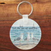 Lass das Meer Set Sie kostenlos - Strand und Meerw Schlüsselanhänger (Vorderseite)