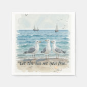 Lass das Meer Set Sie kostenlos - Strand und Meerw Serviette (Vorderseite)