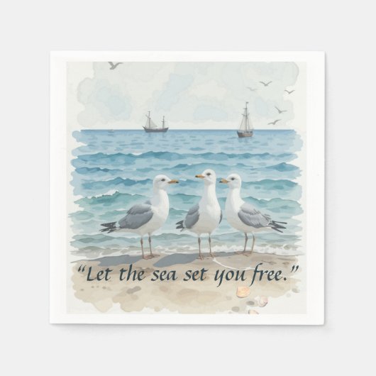 Lass das Meer Set Sie kostenlos - Strand und Meerw Serviette (Vorderseite)