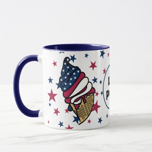 Lass das Party! Red White Blue Ice Creme Cone Tasse (Links)