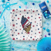 Lass das Party! Red White Blue Ice Creme Pappteller (Party)