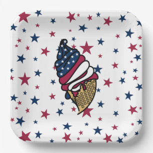 Lass das Party! Red White Blue Ice Creme Pappteller