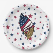 Lass das Party! Red White Blue Ice Creme Pappteller (Vorderseite)