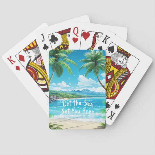 Lass das Set, du kostenlos Beach Playing Cards Spielkarten (Rückseite)