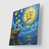 Lass, dein Glaube sei größer als deine Angst Quadratische Wanduhr (Winkel)