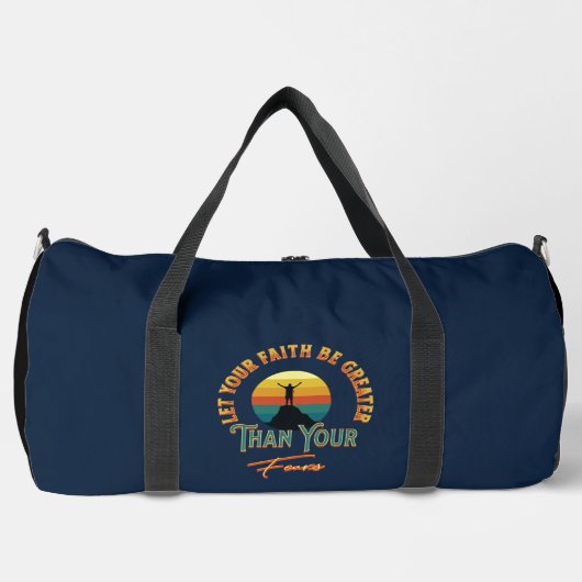 Lass, dein Glaube sei größer als deine Ängste Duffle Bag (Vorderseite)