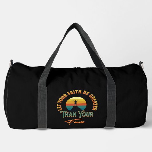 Lass, dein Glaube sei größer als deine Ängste Duffle Bag (Vorderseite)