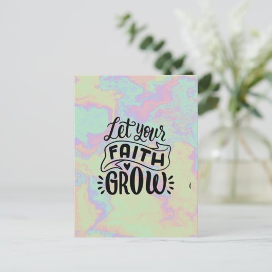 Lass dein Glaubenserwachsen Postkarte (Stehend Vorderseite)