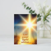 Lass dein helles Licht-Licht-Design Postkarte (Stehend Vorderseite)