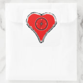 Lass dein Herz als Kompass Quadratischer Aufkleber (Tasche)