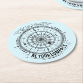 Lass dein Herz als Kompass Runder Pappuntersetzer (Angewinkelt)