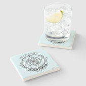 Lass dein Herz als Kompass Steinuntersetzer (Seitenansicht)