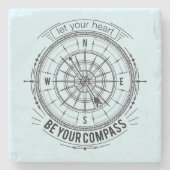 Lass dein Herz als Kompass Steinuntersetzer (Vorderseite)
