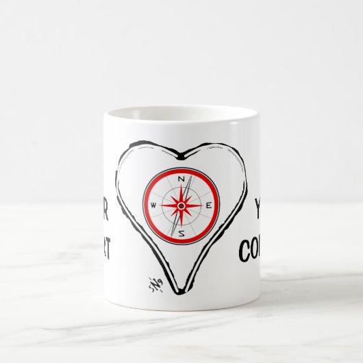 Lass dein Herz als Kompass v1-6-1 Kaffeetasse (Mittel)