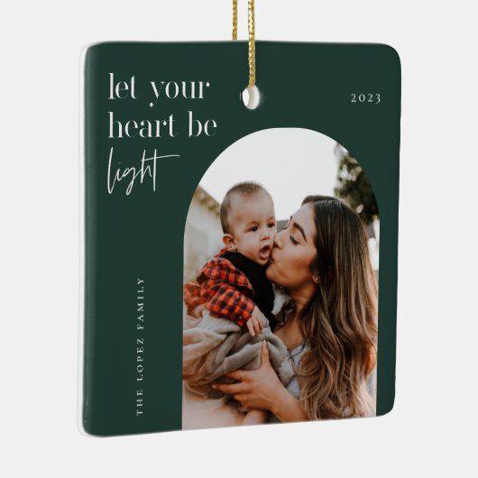 Lass dein Herz als leichtes Arch-Foto Keramikornament (Rechts)