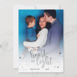 Lass dein Herz als leichtes Silver Holiday Foto Feiertagskarte