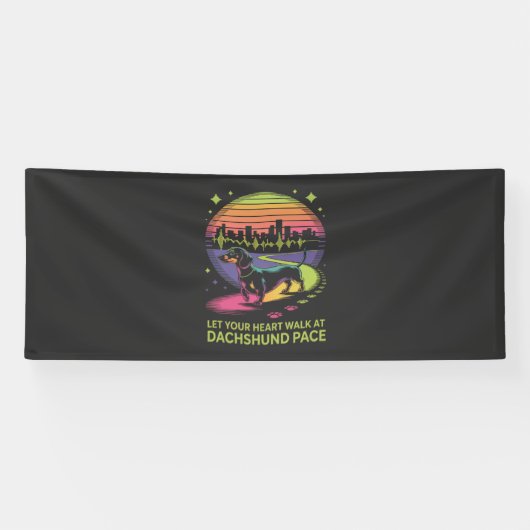 Lass Dein Herz im Tempo der Dackel gehen Banner (Horizontal)