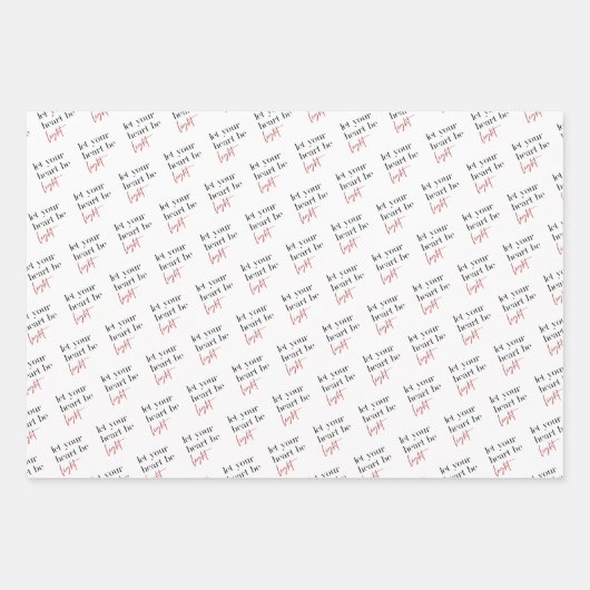 Lass dein Herz sei hellrot Weihnachten Geschenkpapier Set (Vorderseite)