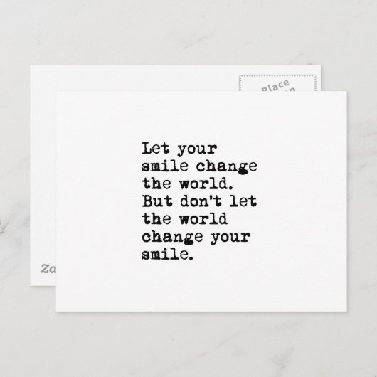 Lass dein Lächeln die Welt Postkarte (Vorne/Hinten)