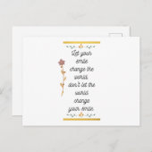 Lass dein Lächeln Verändere die Welt Postkarte (Vorne/Hinten)