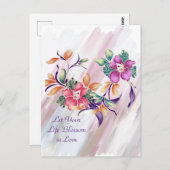 Lass dein Leben Blossom in der Leinwand Liebe Post Postkarte (Vorne/Hinten)