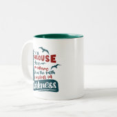 Lass Dein Leuchtturm-Zitat Zweifarbige Tasse (Vorderseite Links)