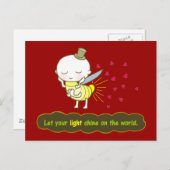 Lass dein Licht auf der Welt Postcard Postkarte (Vorne/Hinten)