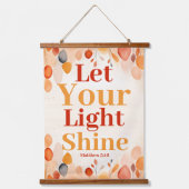 Lass dein Licht Boho Christlich Wall Wandteppich Mit Holzrahmen (Vorderseite)
