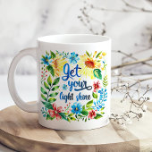"Lass dein Licht" Boho Farbige Wildblumen Kaffeetasse