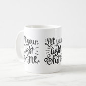 Lass dein Licht leuchten Kaffeetasse (Vorderseite Links)