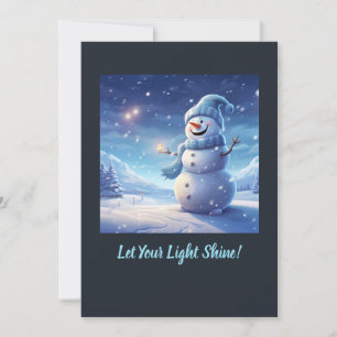 "Lass dein Licht leuchten!" – Schneemann-Weihnacht Feiertagskarte