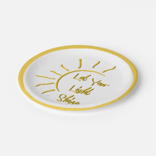 Lass dein Licht Pappteller (Schrägansicht)