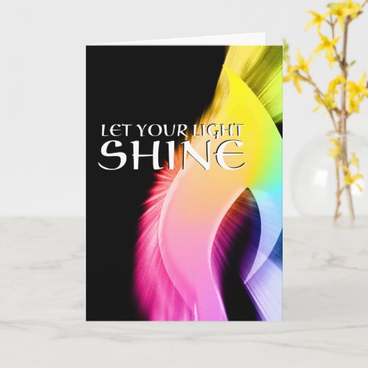lass dein Licht: Regenbogenbrand Karte (Gelbe Blume)