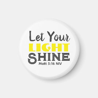 Lass dein Licht scheinen Bibelvers Gelb Cute Weiß Magnet