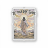 Lass dein Licht scheinen Vintage-Glaube Aufkleber (Vorderseite)