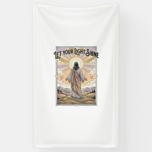 Lass dein Licht scheinen Vintage-Glaube Banner
