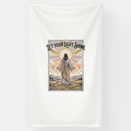 Lass dein Licht scheinen Vintage-Glaube Banner (Vertikal)