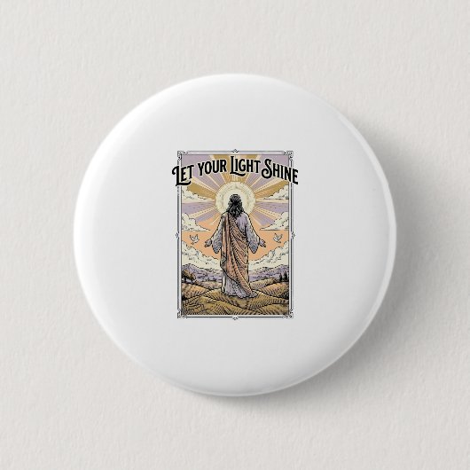 Lass dein Licht scheinen Vintage-Glaube Button (Vorderseite)