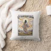 Lass dein Licht scheinen Vintage-Glaube Kissen (Decke)