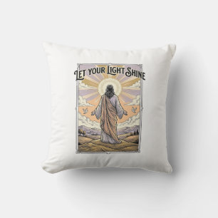 Lass dein Licht scheinen Vintage-Glaube Kissen