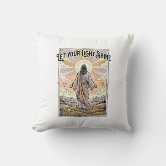 Lass dein Licht scheinen Vintage-Glaube Kissen (Vorderseite)