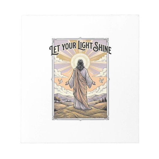 Lass dein Licht scheinen Vintage-Glaube Notizblock (Vorderseite)