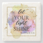 Lass dein Licht Steinuntersetzer (Vorderseite)